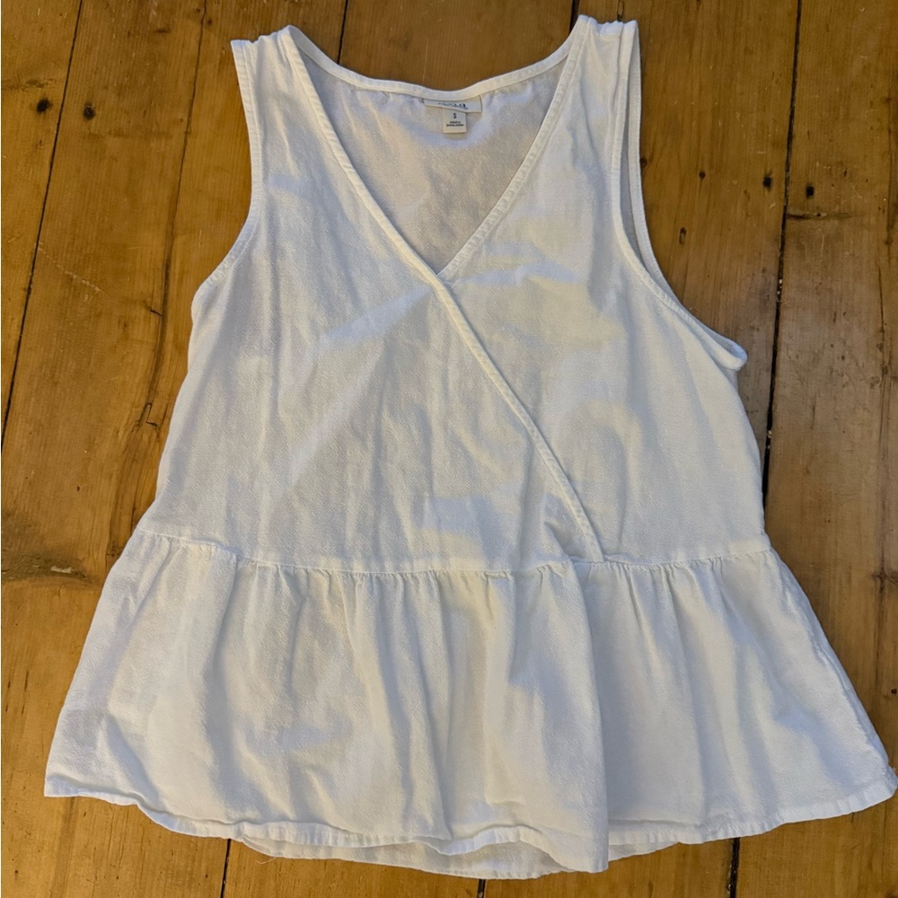 a.n.a White Wrap-Style Peplum Tank Top